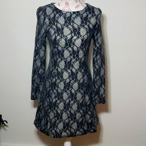 gray and white casual winter dress